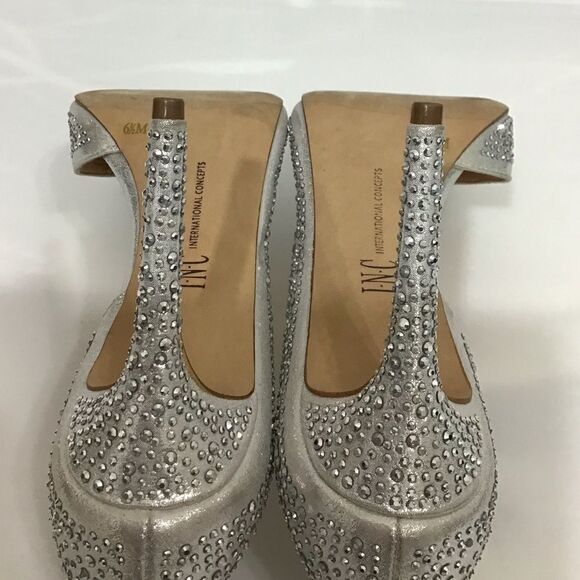 Inc Silver Crystal Embellished Pointed Toe Kenjay2 d'Orsay Pumps - Picture 6 of 10